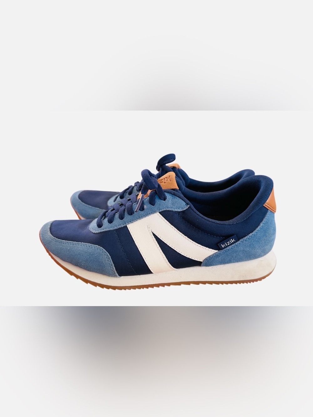 KIZIK- BLUE & CREAM retro tennis shoes - Picture 3 of 8